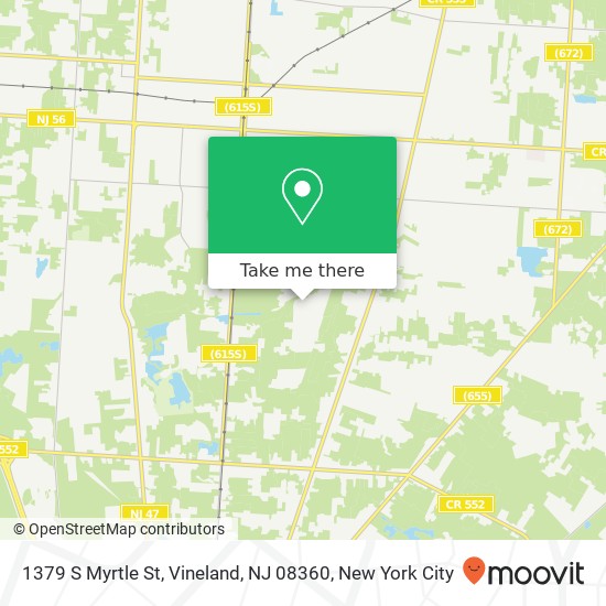 Mapa de 1379 S Myrtle St, Vineland, NJ 08360