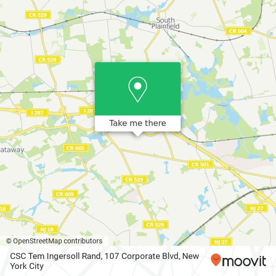 Mapa de CSC Tem Ingersoll Rand, 107 Corporate Blvd