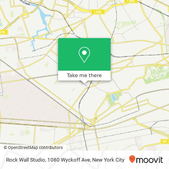 Mapa de Rock Wall Studio, 1080 Wyckoff Ave