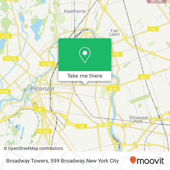 Mapa de Broadway Towers, 599 Broadway