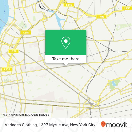 Mapa de Variades Clothing, 1397 Myrtle Ave