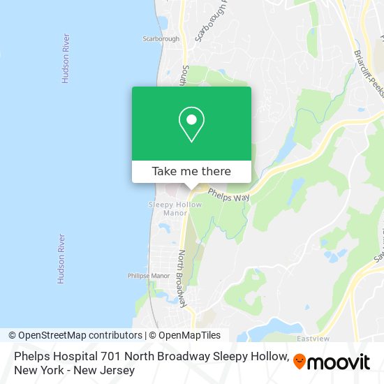 Mapa de Phelps Hospital 701 North Broadway Sleepy Hollow