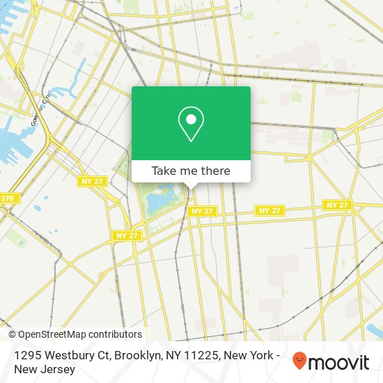 Mapa de 1295 Westbury Ct, Brooklyn, NY 11225