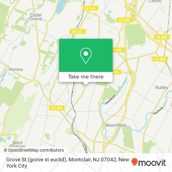 Grove St (grove st euclid), Montclair, NJ 07042 map