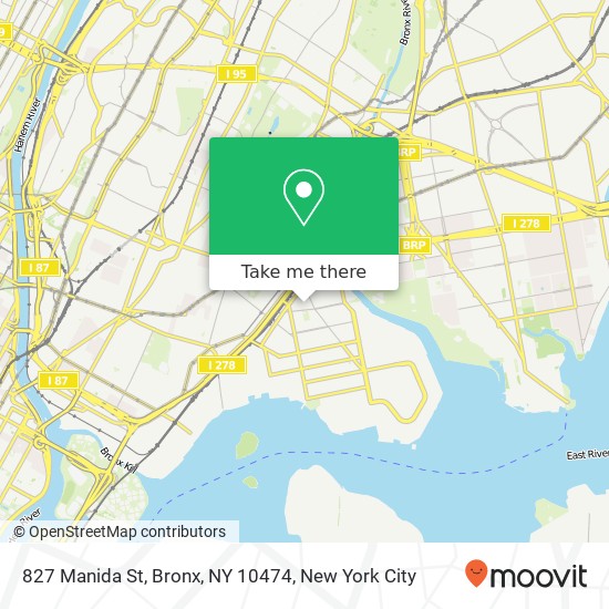 Mapa de 827 Manida St, Bronx, NY 10474