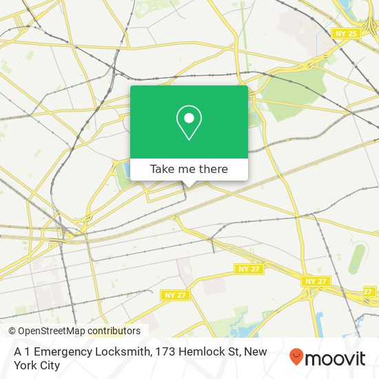 A 1 Emergency Locksmith, 173 Hemlock St map