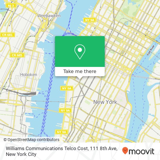 Mapa de Williams Communications Telco Cost, 111 8th Ave