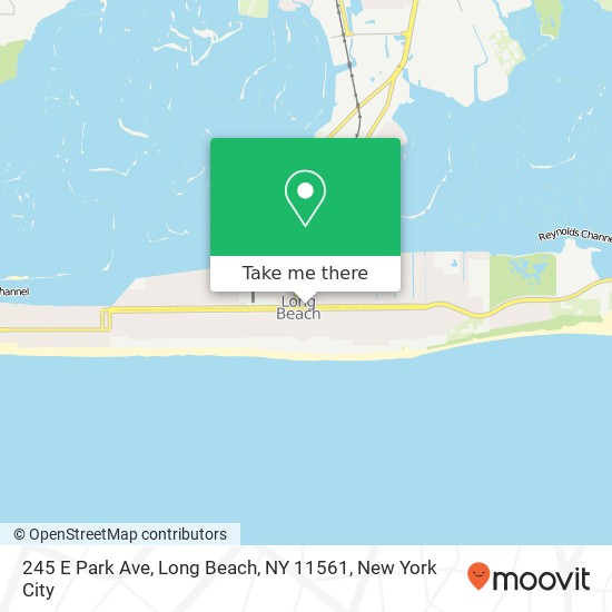 Mapa de 245 E Park Ave, Long Beach, NY 11561