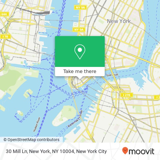 Mapa de 30 Mill Ln, New York, NY 10004