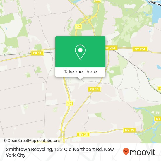 Mapa de Smithtown Recycling, 133 Old Northport Rd