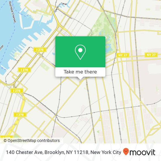 Mapa de 140 Chester Ave, Brooklyn, NY 11218