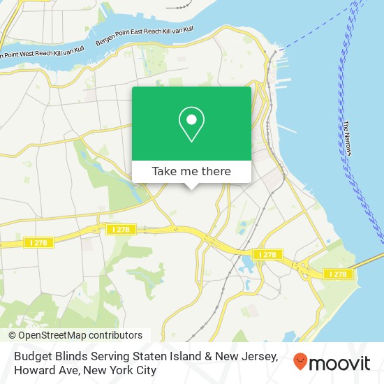 Budget Blinds Serving Staten Island & New Jersey, Howard Ave map