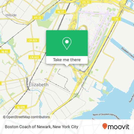 Boston Coach of Newark map