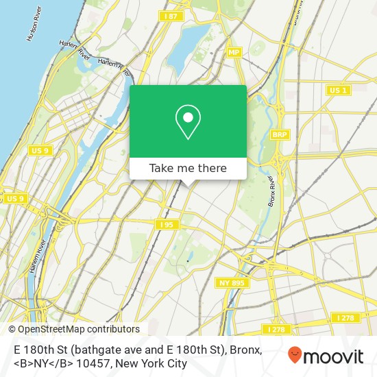 E 180th St (bathgate ave and E 180th St), Bronx, <B>NY< / B> 10457 map