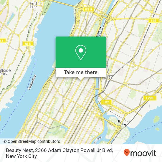 Beauty Nest, 2366 Adam Clayton Powell Jr Blvd map