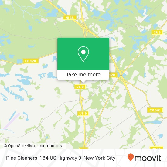 Mapa de Pine Cleaners, 184 US Highway 9