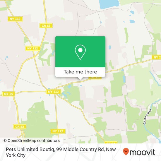 Pets Unlimited Boutiq, 99 Middle Country Rd map