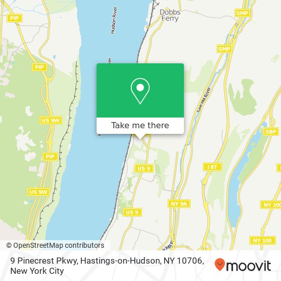 Mapa de 9 Pinecrest Pkwy, Hastings-on-Hudson, NY 10706