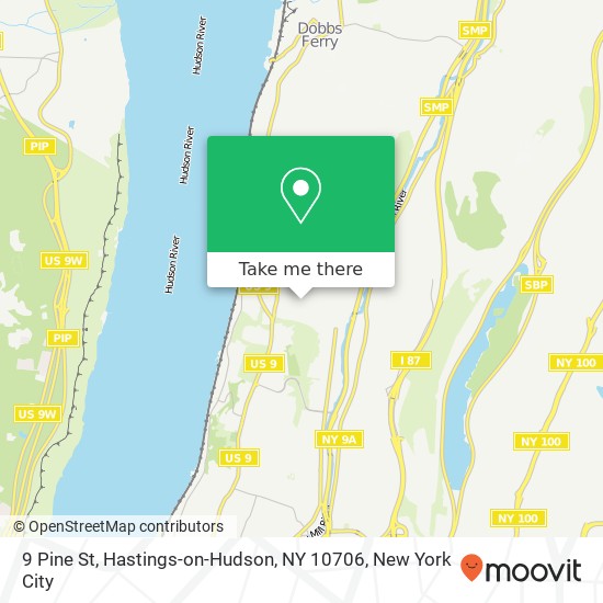 Mapa de 9 Pine St, Hastings-on-Hudson, NY 10706