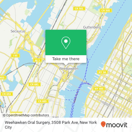 Weehawken Oral Surgery, 3508 Park Ave map