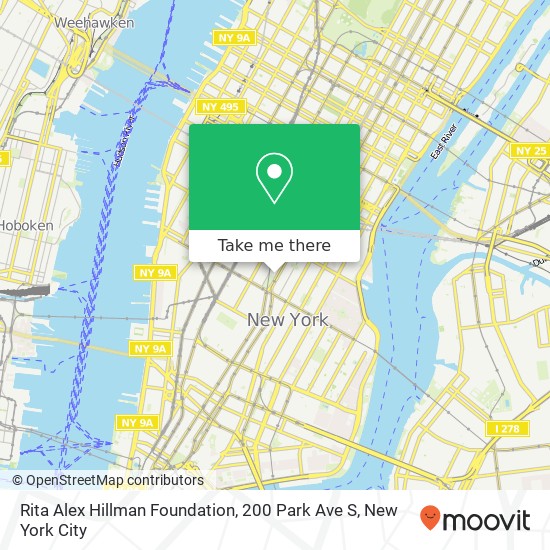 Mapa de Rita Alex Hillman Foundation, 200 Park Ave S