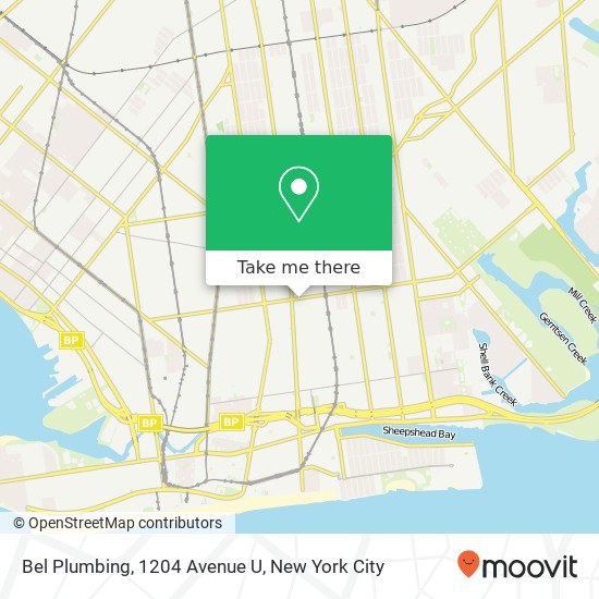 Mapa de Bel Plumbing, 1204 Avenue U