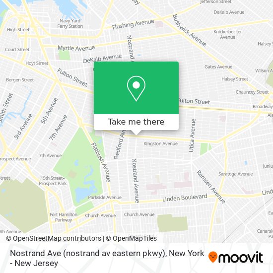 Mapa de Nostrand Ave (nostrand av eastern pkwy)