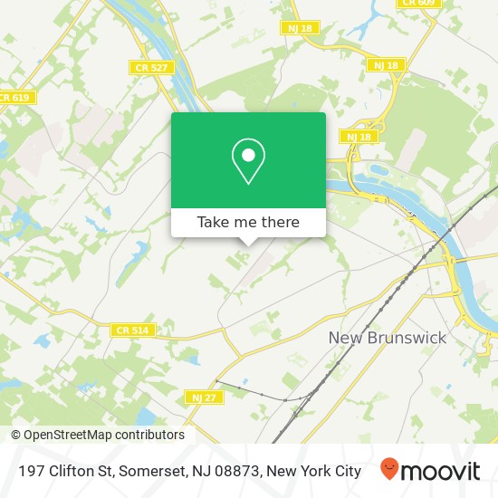 Mapa de 197 Clifton St, Somerset, NJ 08873