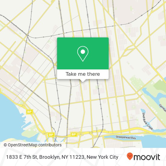 Mapa de 1833 E 7th St, Brooklyn, NY 11223