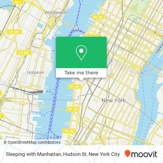 Sleeping with Manhattan, Hudson St map