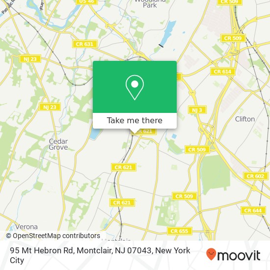 Mapa de 95 Mt Hebron Rd, Montclair, NJ 07043