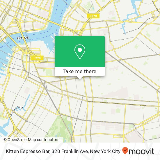 Mapa de Kitten Espresso Bar, 320 Franklin Ave