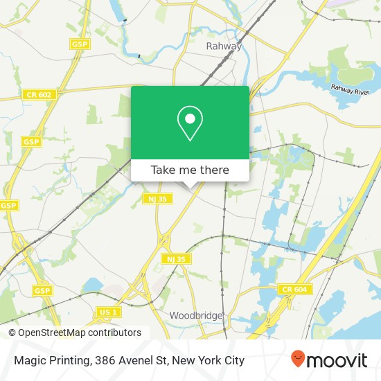 Mapa de Magic Printing, 386 Avenel St