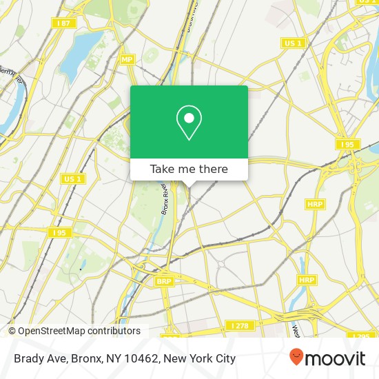 Mapa de Brady Ave, Bronx, NY 10462