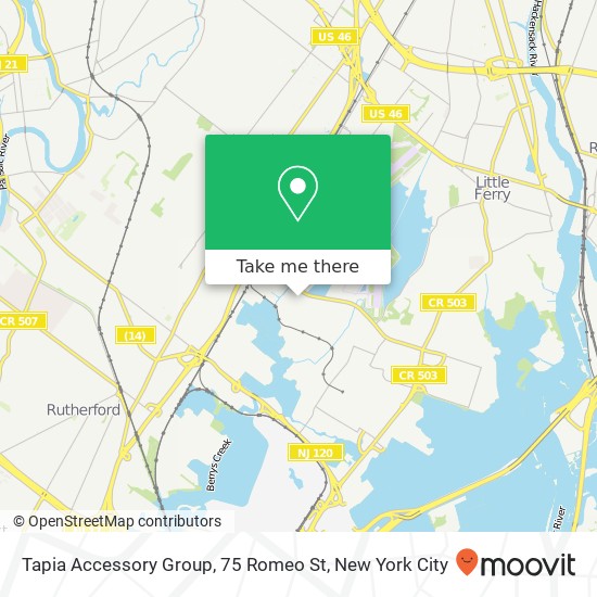 Tapia Accessory Group, 75 Romeo St map