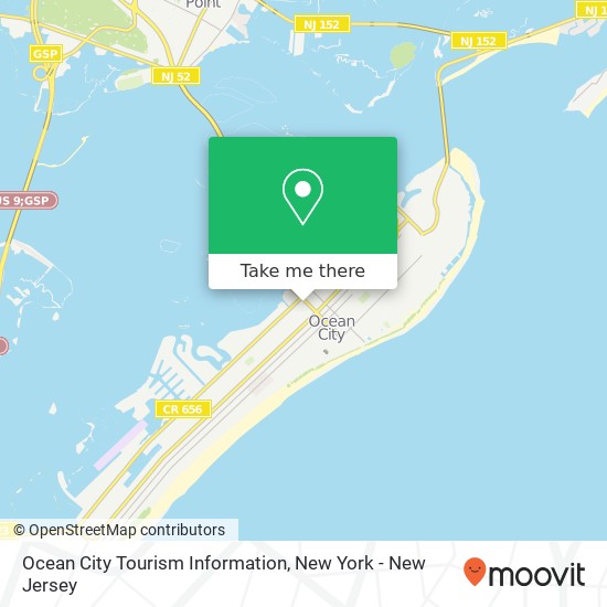 Mapa de Ocean City Tourism Information