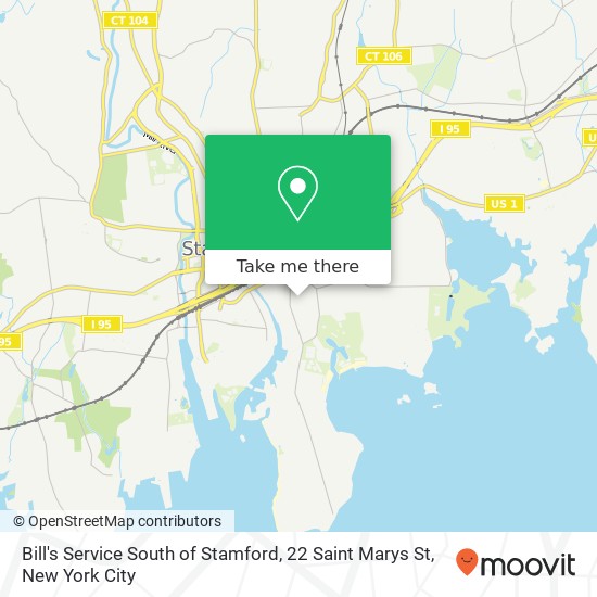 Bill's Service South of Stamford, 22 Saint Marys St map