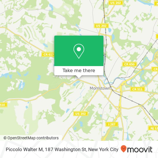 Mapa de Piccolo Walter M, 187 Washington St