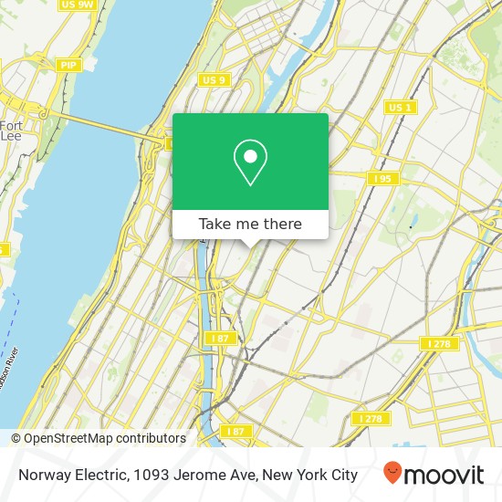 Norway Electric, 1093 Jerome Ave map