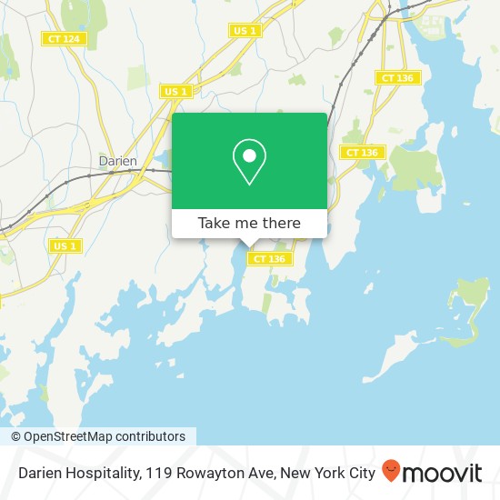 Darien Hospitality, 119 Rowayton Ave map