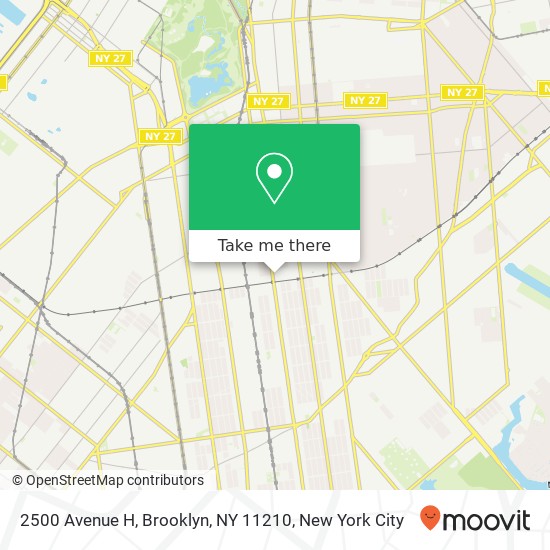 Mapa de 2500 Avenue H, Brooklyn, NY 11210