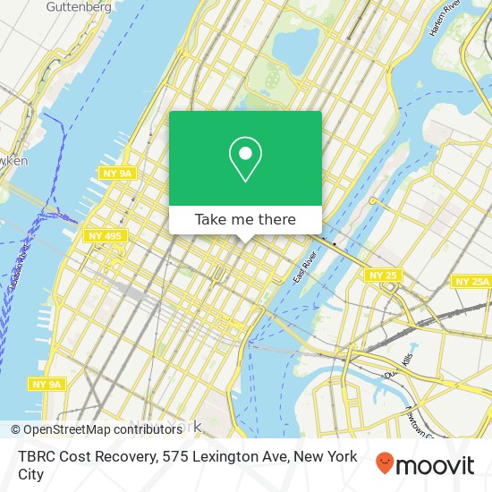 TBRC Cost Recovery, 575 Lexington Ave map