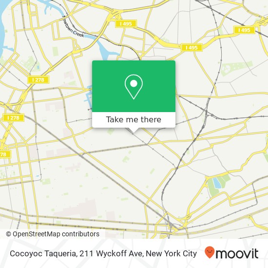 Mapa de Cocoyoc Taqueria, 211 Wyckoff Ave