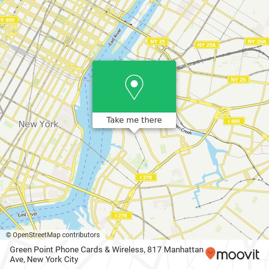 Mapa de Green Point Phone Cards & Wireless, 817 Manhattan Ave