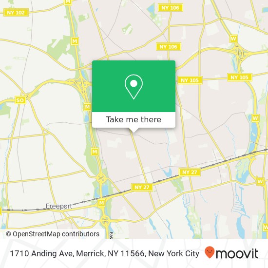 Mapa de 1710 Anding Ave, Merrick, NY 11566