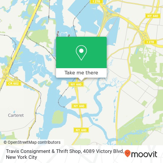 Mapa de Travis Consignment & Thrift Shop, 4089 Victory Blvd