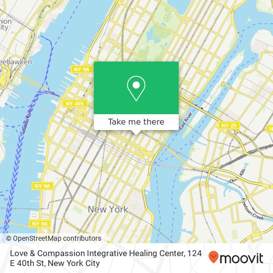Mapa de Love & Compassion Integrative Healing Center, 124 E 40th St