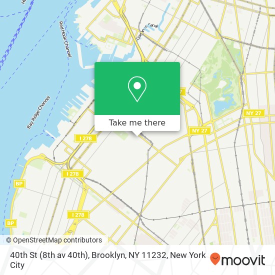 Mapa de 40th St (8th av 40th), Brooklyn, NY 11232