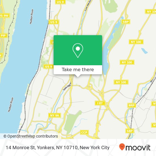 Mapa de 14 Monroe St, Yonkers, NY 10710