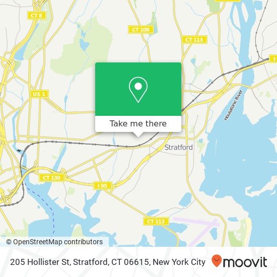 Mapa de 205 Hollister St, Stratford, CT 06615